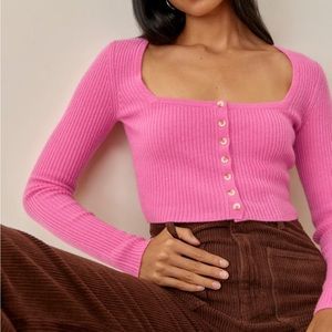 REFORMATION Cashmere crop cardigan size xs